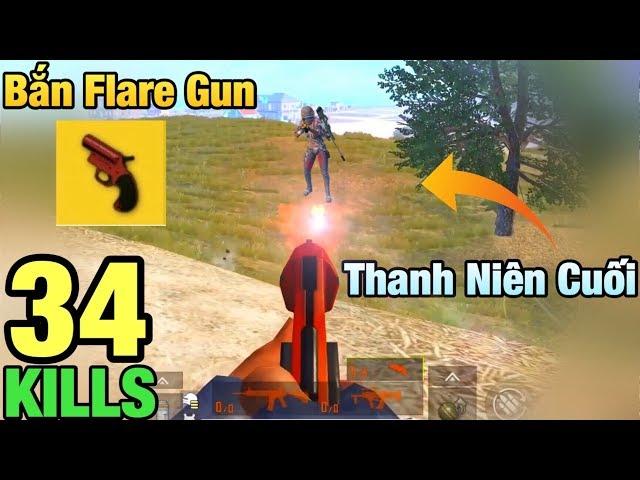 [PUBG Mobile] Bỏ Hết Đạn | "Bắn Flare Gun" Vào Thanh Niên Bo Cuối | 34 KILLS SOLO VS SQUAD | T98