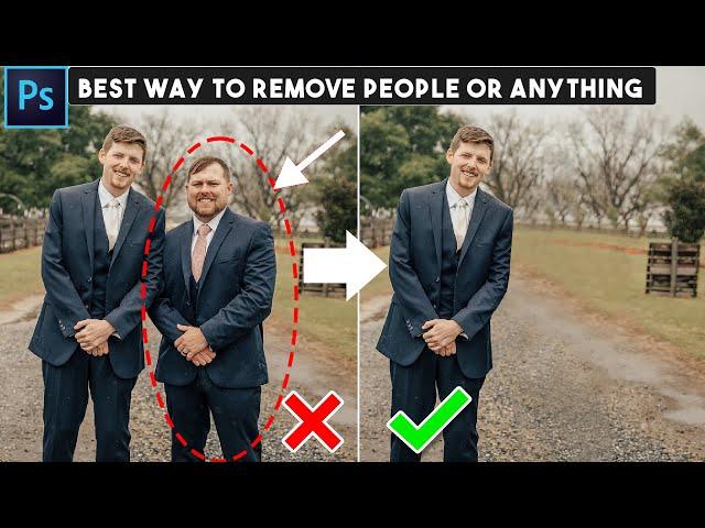 Best Way REMOVE PEOPLE or ANYTHING from Photo in 1 Min Photoshop Hidden