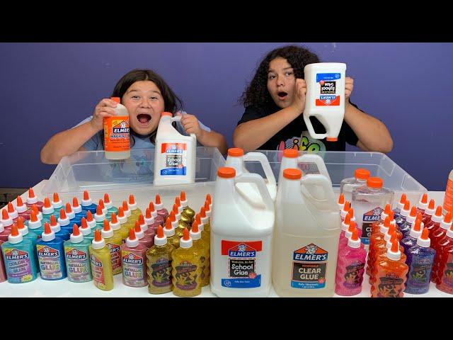 MIXING ALL OUR ELMER’S GLUE - GIANT ELMER’S SLIME SMOOTHIE