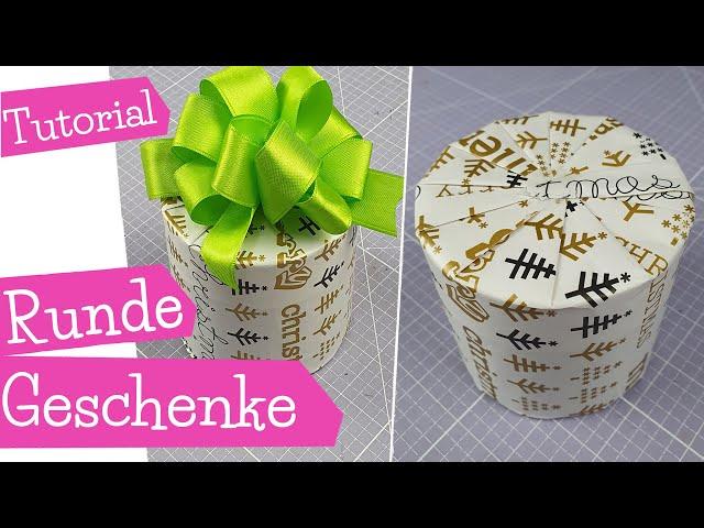 zylindrische Geschenke verpacken | rundes Geschenk einpacken | Gift wrapping | Dose | mommymade