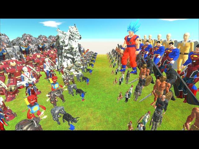 HUMAN ROBOT WAR - HUMAN TEAM vs ROBOT TEAM - Animal Revolt Battle Simulator