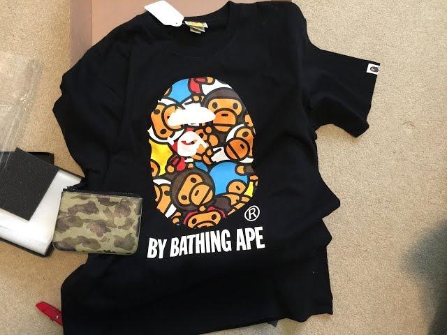 Bape Pickup/Unboxing 1st Camo Leather Wallet, Baby Milo Multi Tee