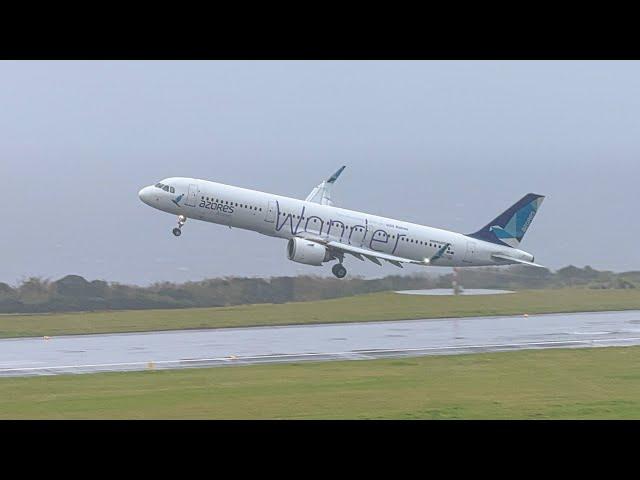 CROSSWIND GO AROUND Azores A321N at Ponta Delgada Airport Youtube