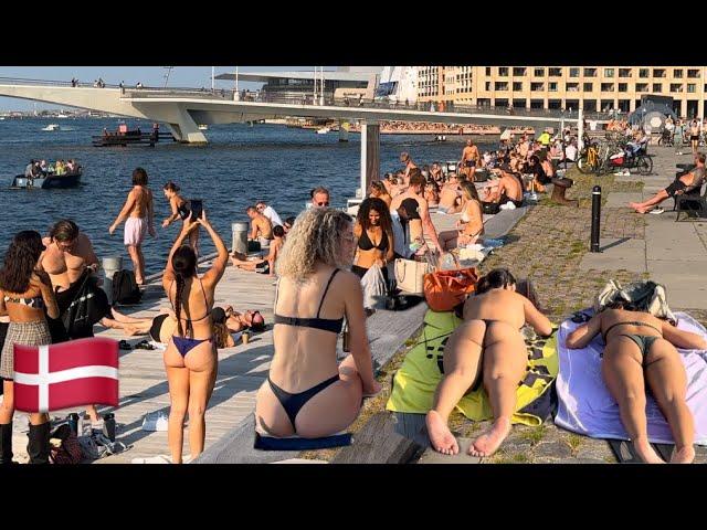 City Beach walk, Islands Brygge walking tour, Travel Copenhagen Denmark 2024August #4k #Sunbath