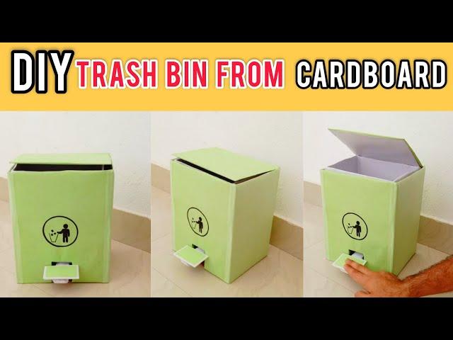 DIY easy TRASH BIN from CARDBOARD |How to make easy trash bin from cardboard |Teen Craft