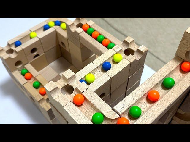 Marble run race  Cubolo building course and colorful balls