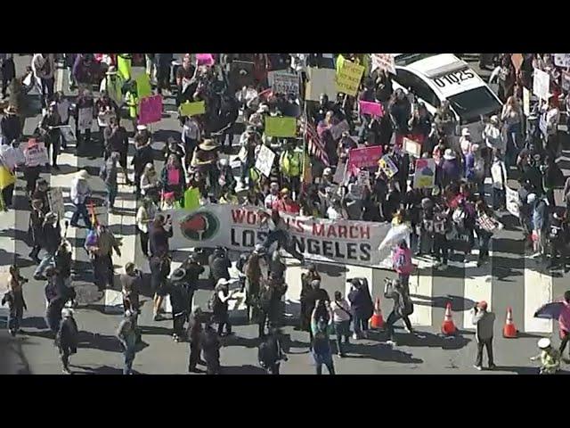 International Women’s Day march underway in downtown L.A.