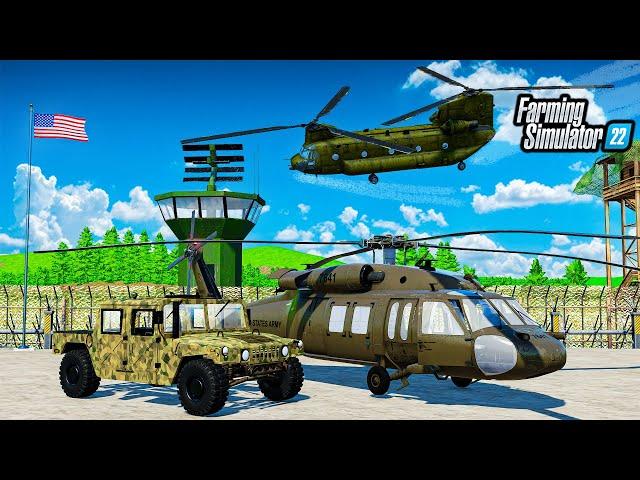 BUILDING $10,000,000 MILITARY BASE! (HELICOPTERS + HUMMER H1) | FS22