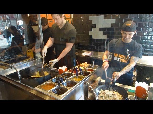 Asian Street Food: Stir Fried Veggie Dish with Whole Grain Rice at Wok to Walk, Baker Street, London