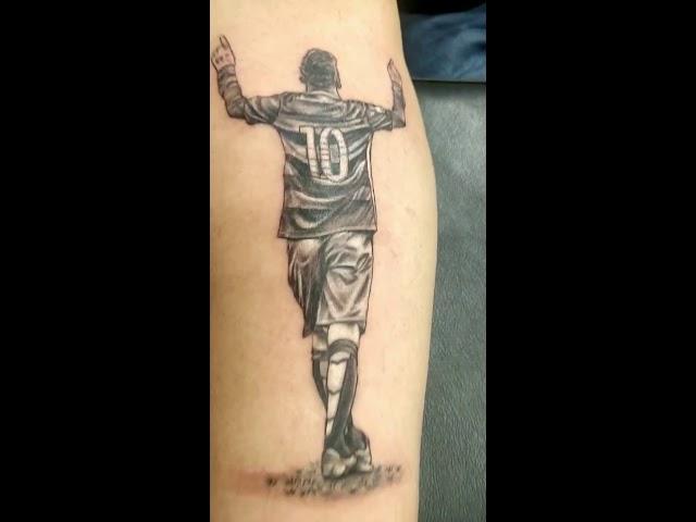 Messi Tattoo with Jersey number 10 done at Xpose Tattoos in Jaipur