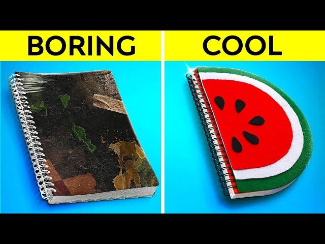 CRAFTY SCHOOL HACKS TO BECOME POPULAR || Back to School Art DIYS & Tricks to Sneak Makeup by 123 GO!