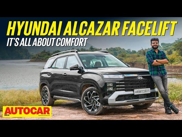 2024 Hyundai Alcazar facelift review - New look, better comfort | First Drive | Autocar India