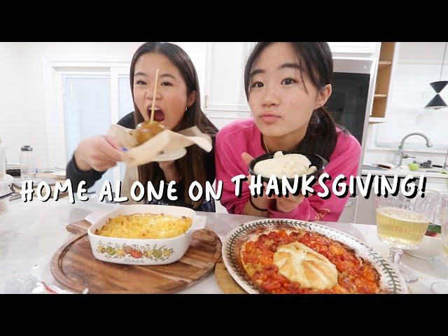 MAKING THANKSGIVING FOOD HOME ALONE!!