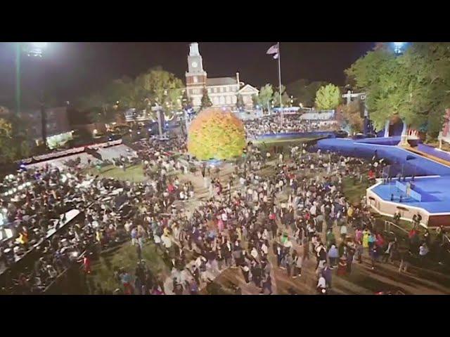 Time lapse video shows Harris’ crowd dispersing at Howard University | NBC4 Washington