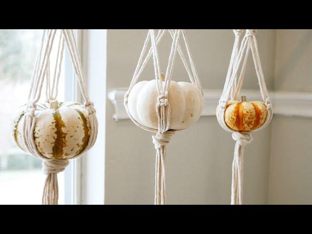 10 Minute Macrame Pumpkin Hanger - Boho Halloween/Autumn Decor Using Mini Pumpkins