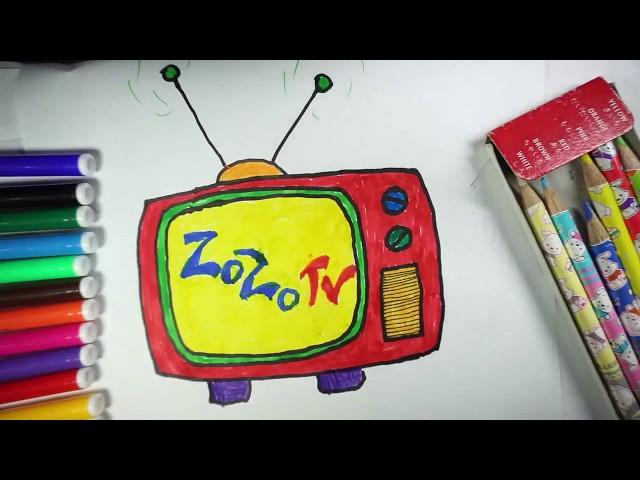 How To Draw Small Television Easy - Drawing Tutorial For KidsZoZo TV
