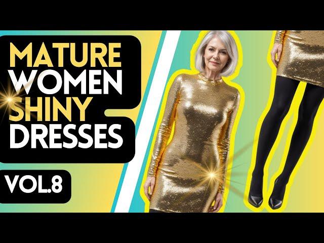 Lovely mature ladies wearing shiny dresses Vol.8