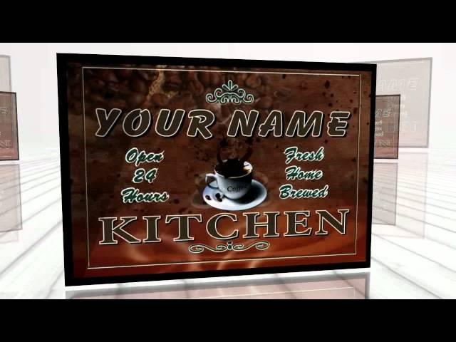 Personalized Custom Kitchen Coffee Stretched Canvas Print Decor Sign