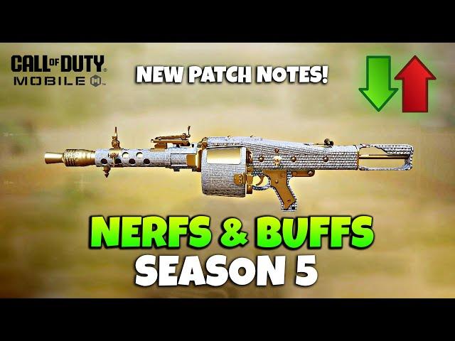 Season 5 Weapon Balances Nerfs & Buffs of Guns COD Mobile | New Update CODM S5 Leaks