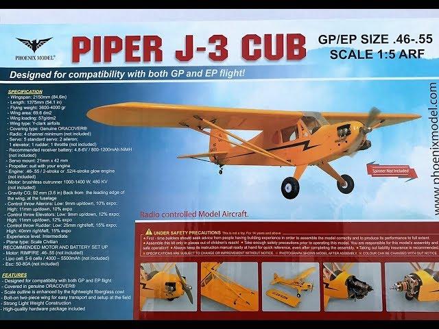 PHOENIX J3 PIPER-CUB UNBOXING & REVIEW GOPRO3 HEADCAM