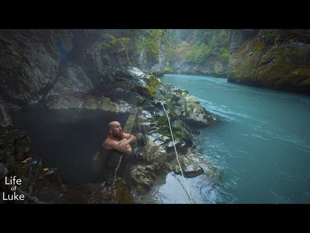 Pitt River hot springs by canoe & bike