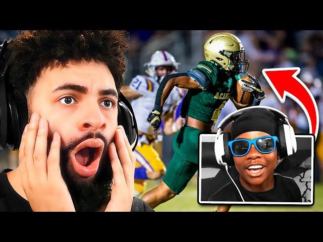 REACTING TO ANGELS IRL FOOTBALL HIGHLIGHTS... NO ONE CAN TACKLE ANGEL THIS IS INSANE!