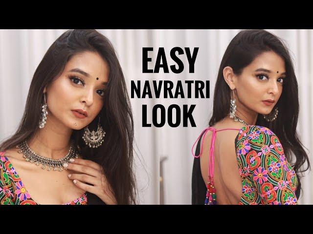 longlasting EASY TRADITIONAL NAVRATRI MAKEUP | Hinglish tutorial