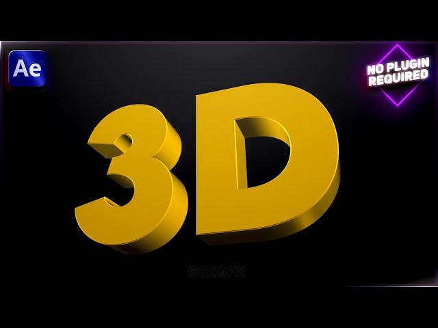 3D Text After Effects Tutorial