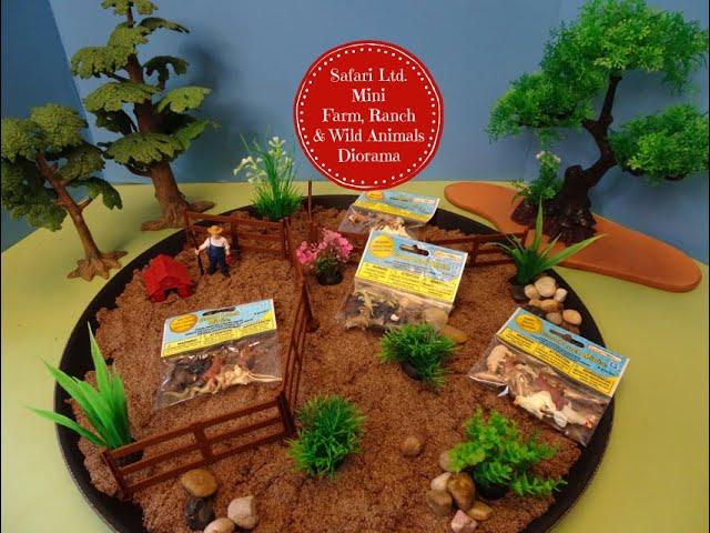 Safari Ltd. Mini Farm, Ranch, & Wild Animal Figures Diorama - Learn Animal Names