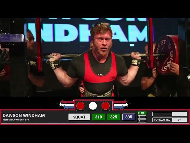 Dawson Windham • 2nd place 915kg Total (Raw) • 110kg Class • The American Pro 2022