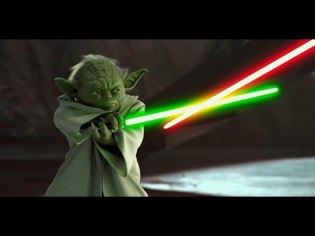 Star Wars Episode II - Attack of the Clones - Yoda VS Count Dooku - 4K ULTRA HD.