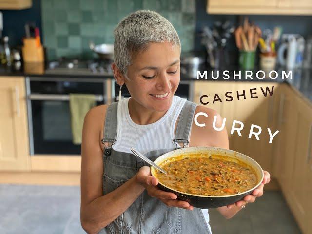 MUSHROOM CASHEWNUT CURRY | Vegetarian curry | Healthy curry recipe | Indian food | Food with Chetna