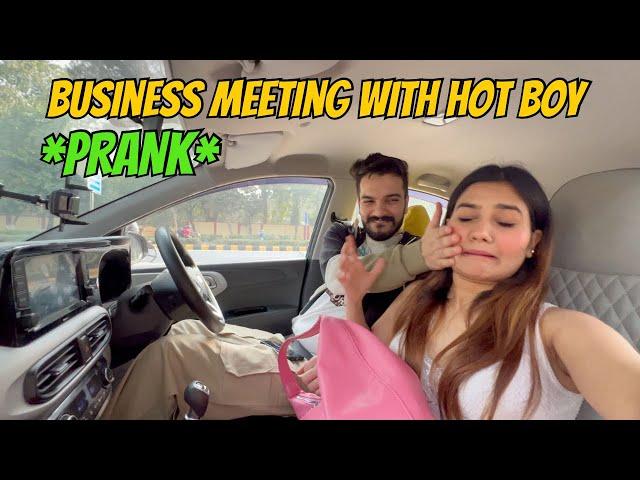 Bussiness meeting with hot boy *prank* Simar got angry and he left me alone #prank #youtuber