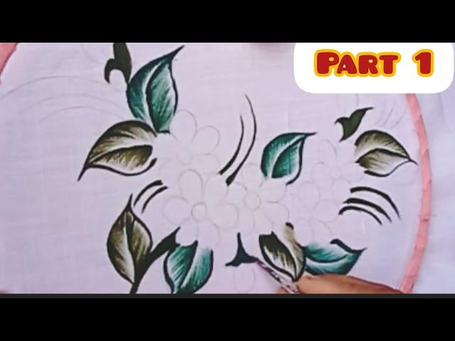 leaf painting ideas| tutorial painting pillow cover design| fabric painting design ideas||