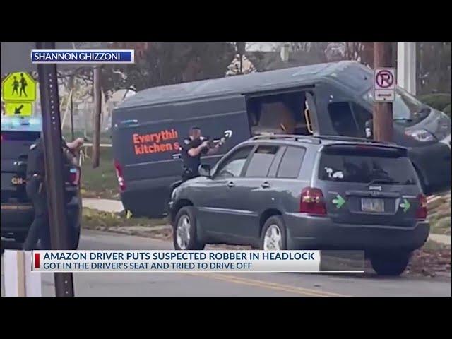 Amazon driver puts suspected robber in headlock until police arrive