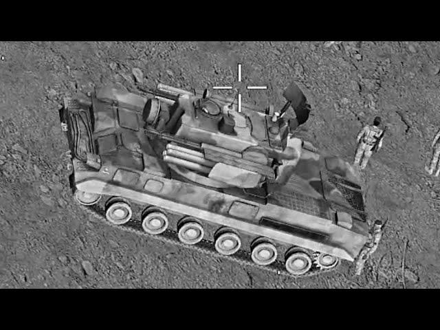 Drone Taking Out Anti-Air Tunguska-M1 Tank Units -  MQ-9 Reaper