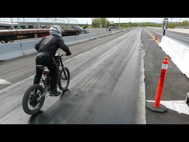 16000W ELECTRIC BICYCLE Drag run 16.3s 1/4 mile 70mph run 3