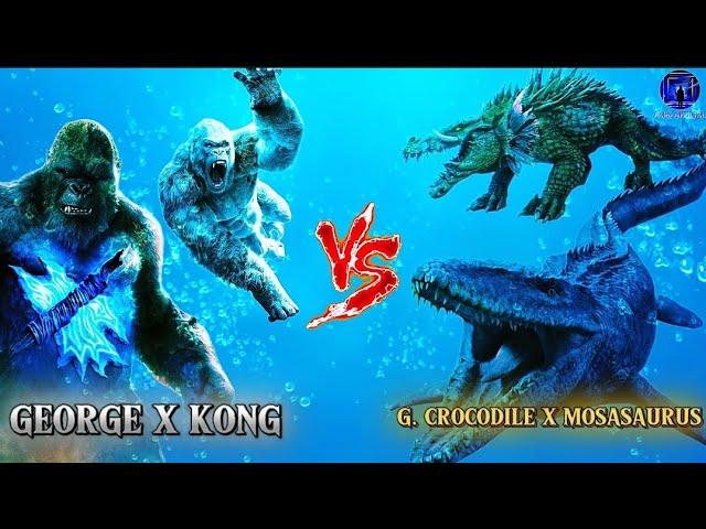 George x Kong Vs Giant Crocodile x Mosasaurus Battlefight (Edit by Zanoofficial)