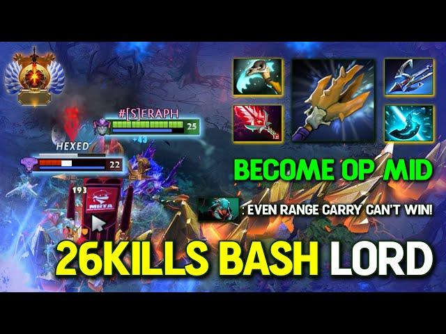 WTF 26KILLS BASH LORD MID Slardar Scythe Vyse + Bloodthorn Build 100% Show no Mercy 7.37c Dota 2