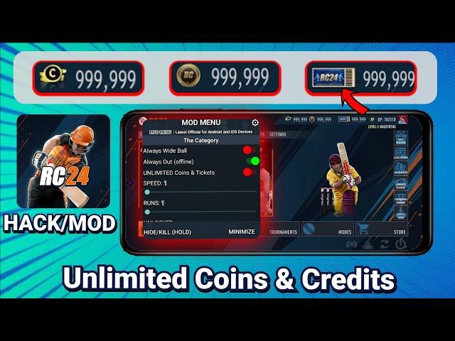 Real Cricket 24 Hack/Mod Tutorial  Get Unlimited Coins & Credits on iOS & Android