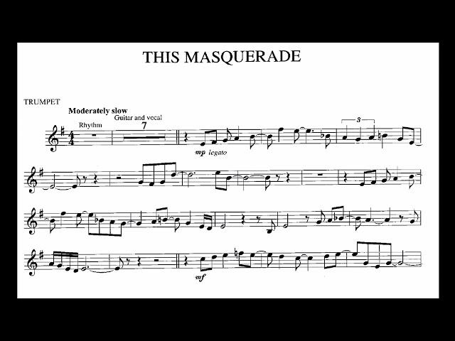 This Masquerade Trumpet Play Along - Bb Instrument