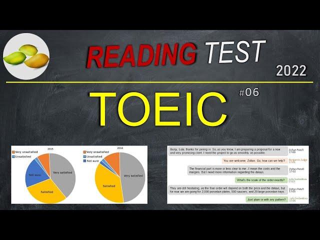 TOEIC Reading Test 06. Practice TOEIC Reading Test 2022 with Answers Sheet, PDF available.