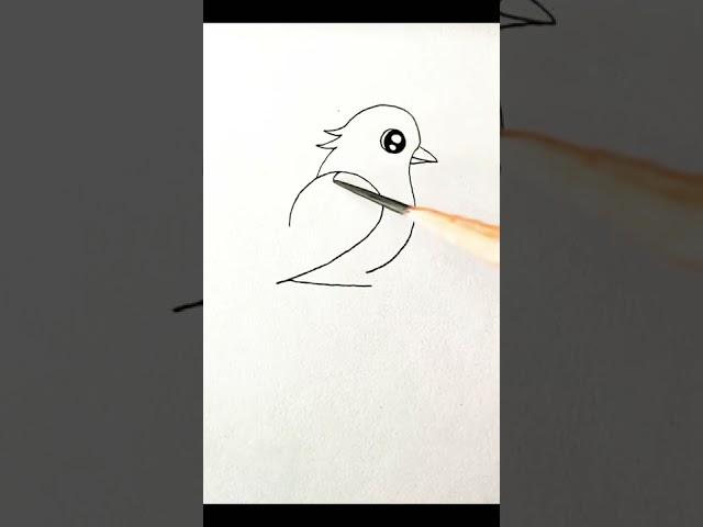 2=| easy bird drawing #shorts