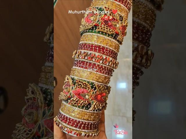 muhurtham bangles customised matching saree️️ #raindrops #thulir #glassbangles
