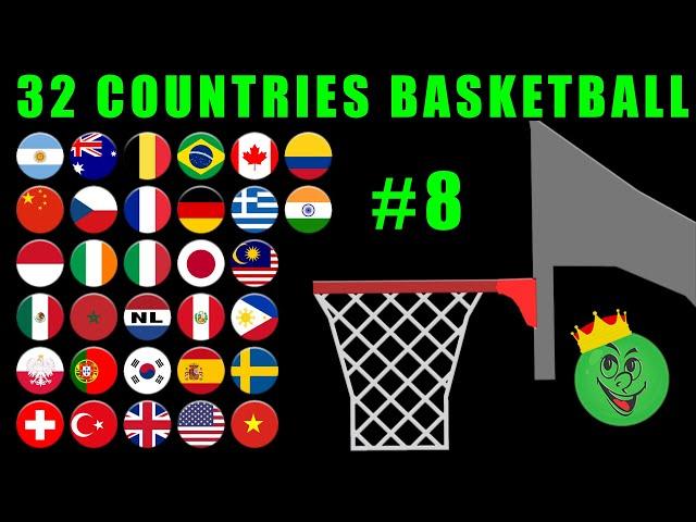 Basketball Marble Race with 32 Countries #8 \ Marble Race King