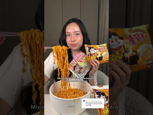 Buldak Cream Carbonara + Quattro Cheese Spicy Noodles #food #samyang