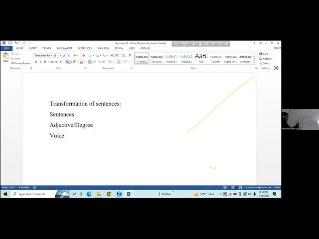 Class 115: English Grammar (Transformation & Voice). Khalid Hasan Sir. 15/01/24