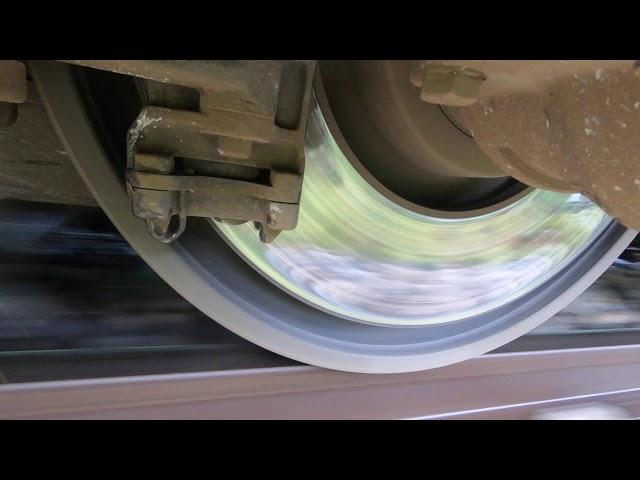 Close GoPro footage of Siemens Desiro wheel