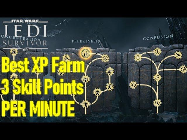 Star Wars Jedi Survivor INSANE xp glitch, 3 skills points PER MINUTE exp glitch skill point farm