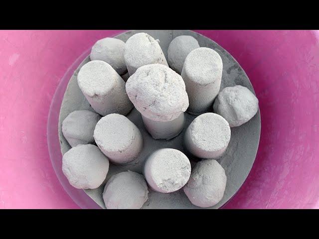 ASMR very soft sand and pure cement silk crunchy dusty crunchy dipping crumble in lots of water 